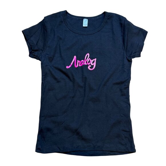 Analog Tops - Y2K Analog Snowboarding  Black Stretchy Baby Tee